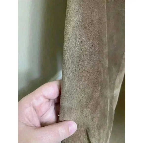 Vintage Di Vinci Suede Leather Jacket Button-up Tan Size 7/8 Heavy - Picture 3 of 12